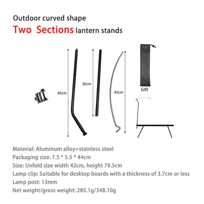 TARKA Camping Lantern Stand Light Holder Ultralight 360° Adjustment Tabletop Light Stand Universal Desktop Lighting Hanging Rack Daniel’s Outdoor Company