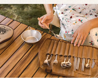 Portable Roll Up Pouch Bag Outdoor Camping Cutlery Storage Bag Cutlery Storage Water Resistant Case For Forks Spoons Chopstick Daniel’s Outdoor Company