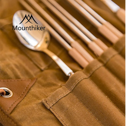 Portable Roll Up Pouch Bag Outdoor Camping Cutlery Storage Bag Cutlery Storage Water Resistant Case For Forks Spoons Chopstick Daniel’s Outdoor Company