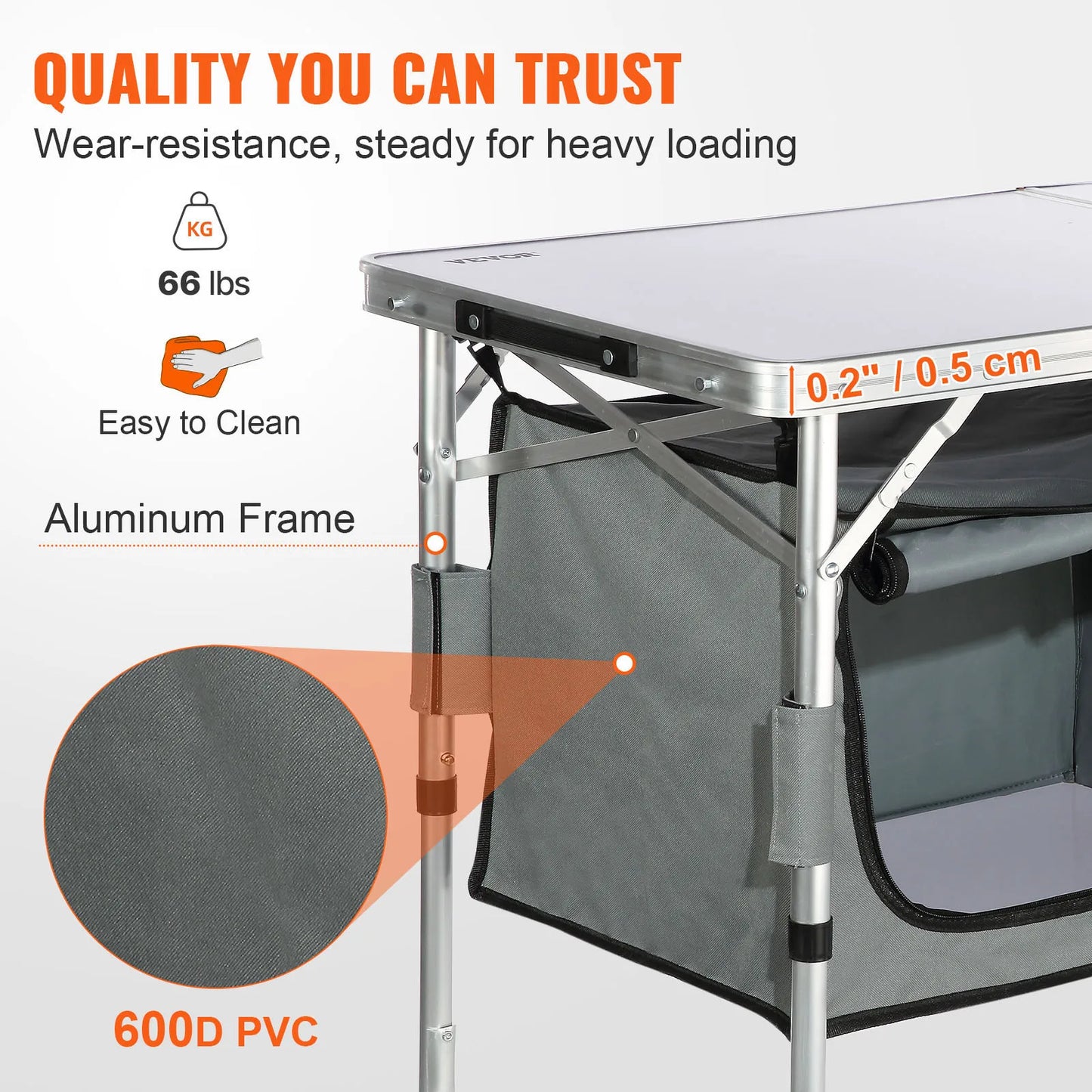SucceBuy Camping Kitchen Table Quick set-up Folding Camping Table MDF Camping Table for Outdoor Picnics BBQ Camping RV Traveling Daniel’s Outdoor Company