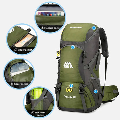 50L Travel Backpack Camping Men Large Hiking Bag Tourist Rucksack Waterproof Outdoor Sports Climbing Mountaineering Bag Luggage Daniel’s Outdoor Company