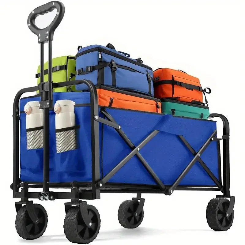 Heavy Duty Wagon Carts Foldable, Portable Wagons for Groceries, Beach Cart with All-Terrain Wheels  Drink Holders, Utility Wagon Daniel’s Outdoor Company