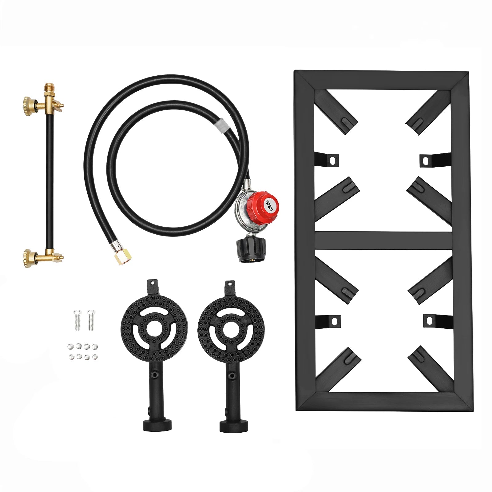 8000W Portable Double Burner Outdoor Gas Stove Propane Cooker with Adjustable 0-10Psi Regulator Hose for Patio Camping, BBQ Daniel’s Outdoor Company