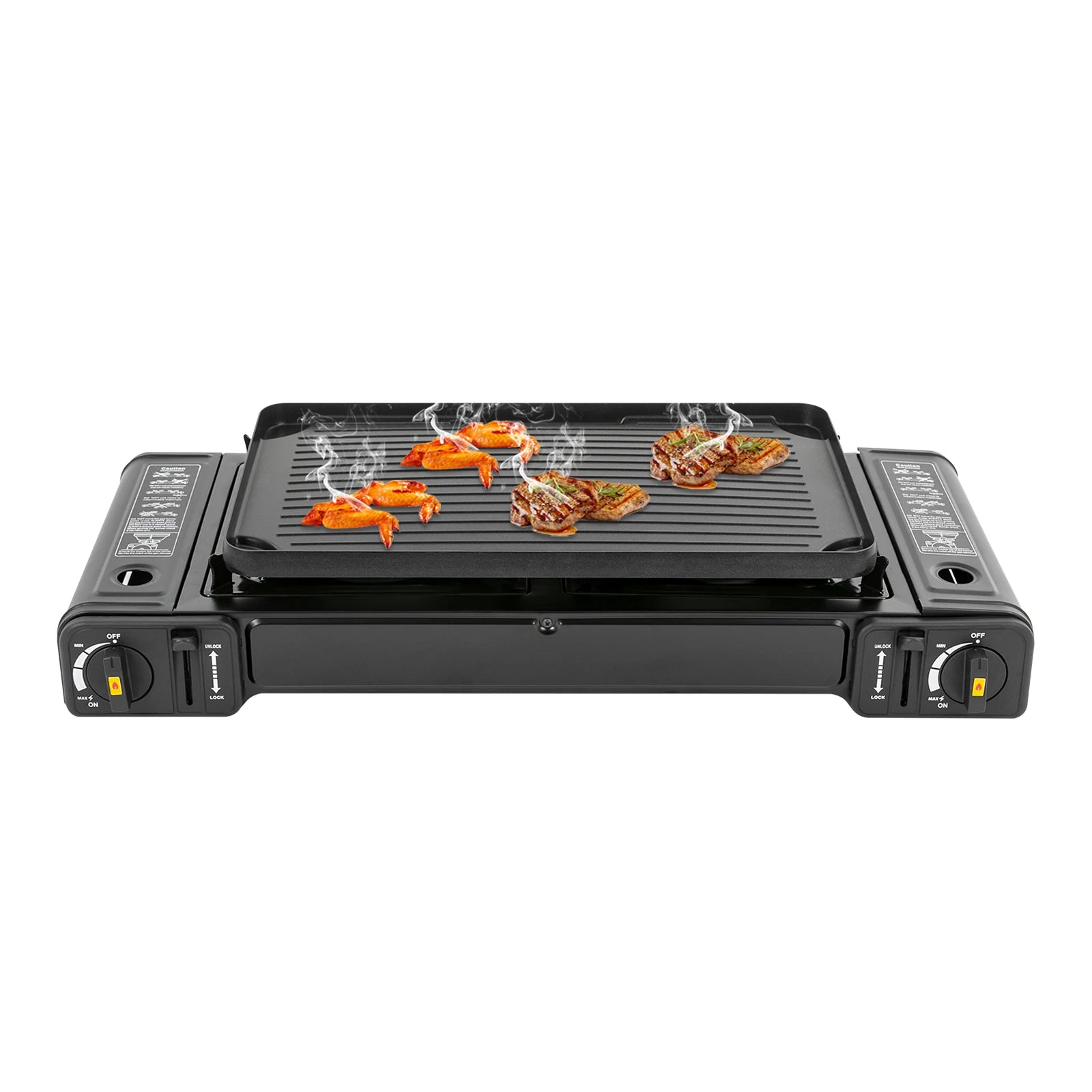 2500W Portable Camping Stove 2 Burners Camping Stove with Baking Tray&Portable Case use  Butane or LPG Home Application Outdoor Daniel’s Outdoor Company