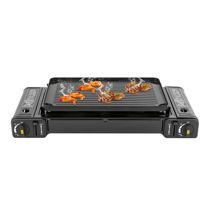 2500W Portable Camping Stove 2 Burners Camping Stove with Baking Tray&Portable Case use  Butane or LPG Home Application Outdoor Daniel’s Outdoor Company
