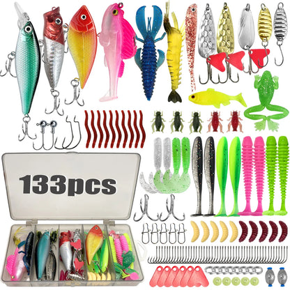 Fishing 83/133/193/239/409pcs Fishing Lure Kit For Trout/Pike/Bass Multi-Lure Fishing Set Layered Tackle Pro Gear Tackle Box Daniel’s Outdoor Company