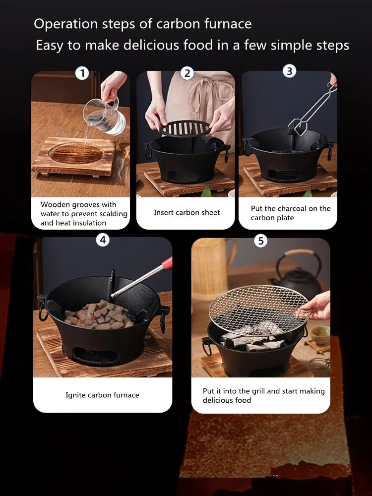Round barbecue grill, portable camping stove, picnic barbecue party stove, family camping, desktop small charcoal barbecue grill Daniel’s Outdoor Company