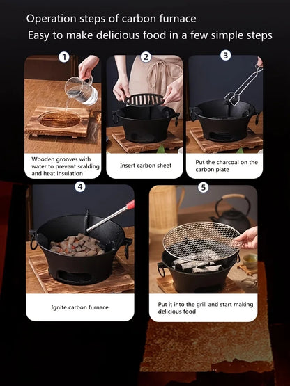 Round barbecue grill, portable camping stove, picnic barbecue party stove, family camping, desktop small charcoal barbecue grill Daniel’s Outdoor Company