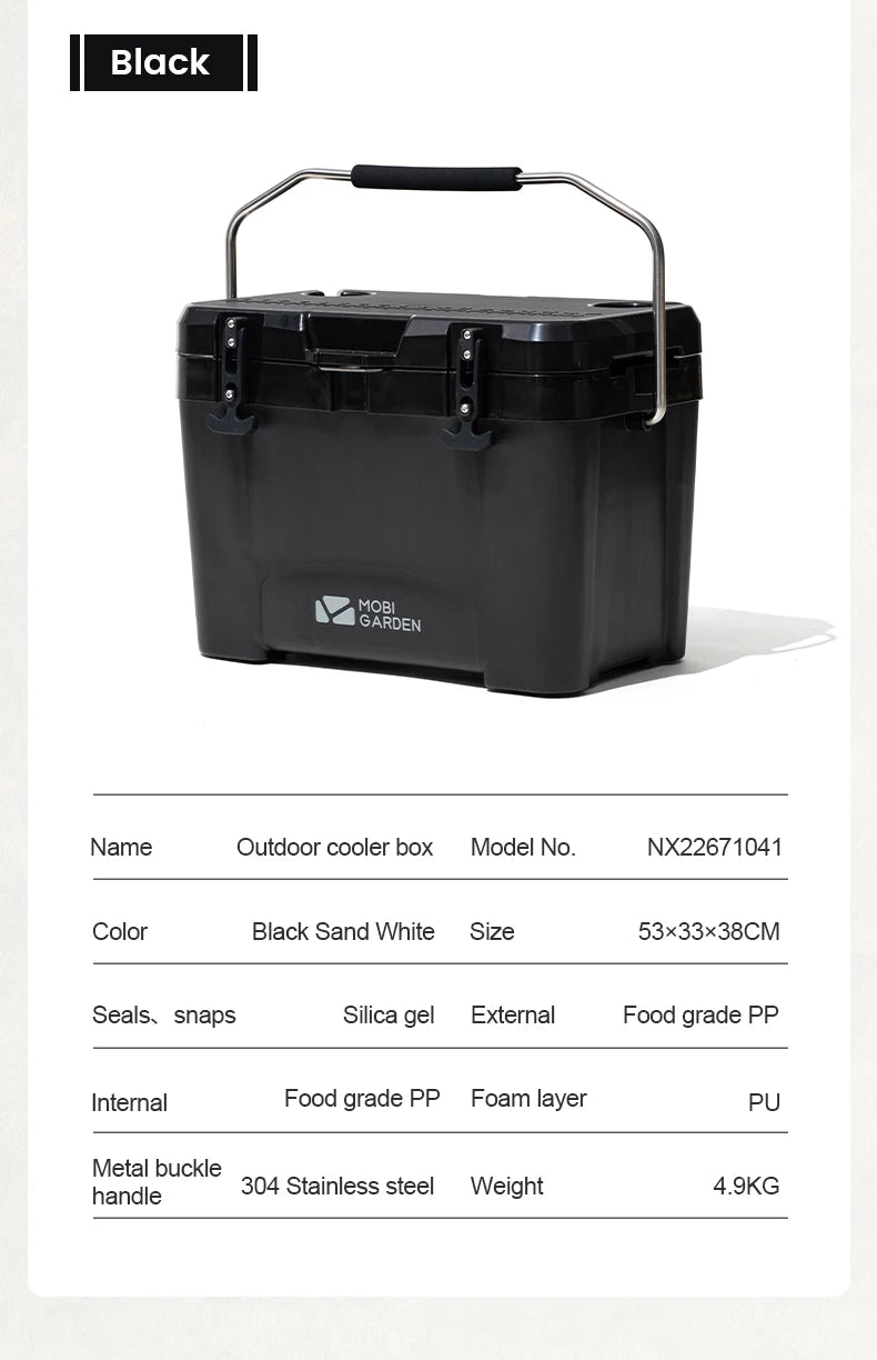 MOBI GARDEN Camping Ice Box 25L Portable Large Capacity Car Refrigerator Food Barbecue Cold Storage Outdoor Daniel’s Outdoor Company