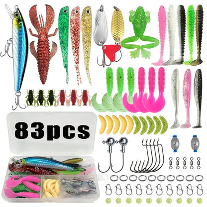 Fishing 83/133/193/239/409pcs Fishing Lure Kit For Trout/Pike/Bass Multi-Lure Fishing Set Layered Tackle Pro Gear Tackle Box Daniel’s Outdoor Company