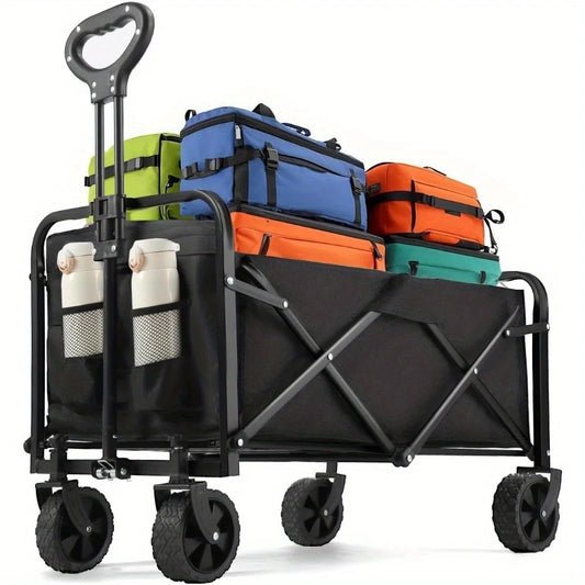 Heavy Duty Wagon Carts Foldable, Portable Wagons for Groceries, Beach Cart with All-Terrain Wheels  Drink Holders, Utility Wagon Daniel’s Outdoor Company