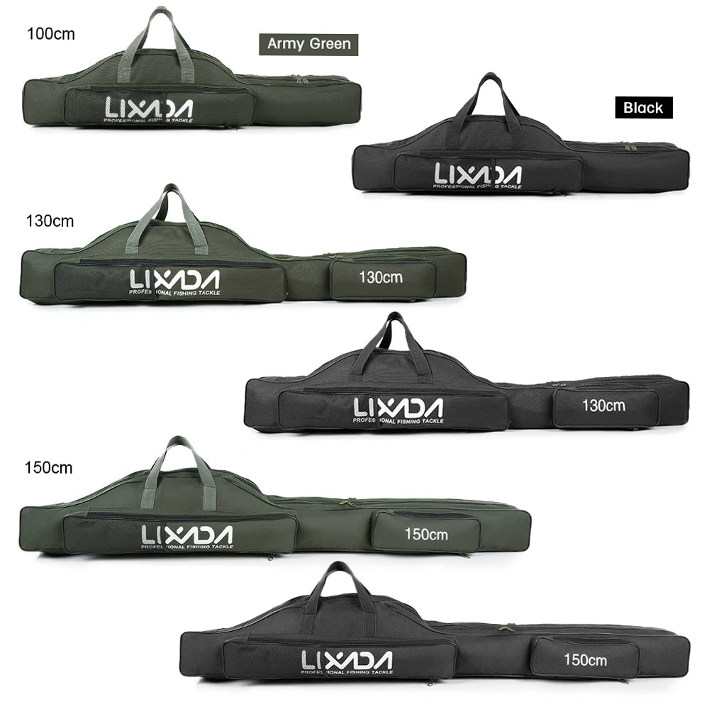 Lixada 100/130/150cm Fishing Bag Portable Folding Fishing Rod Reel Bag Fishing Tackle Carry Case Carrier Bag backpack fishing Daniel’s Outdoor Company