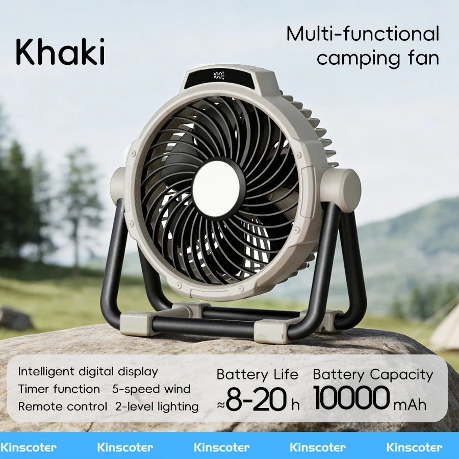 Portable 6 in 1 Outdoor Camping Fan 20000mAh Rechargeable Wireless Tent Ceiling Fan 4 Speed Adjustment LED Lighting Power Bank Daniel’s Outdoor Company