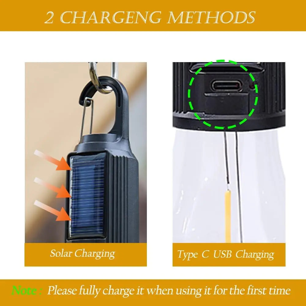 Solar Camping Lamp Bulbs Outdoor USB Charging Solar Powerd Hanging Lights Portable Tent Light Waterproof for Camping BBQ Decor Daniel’s Outdoor Company