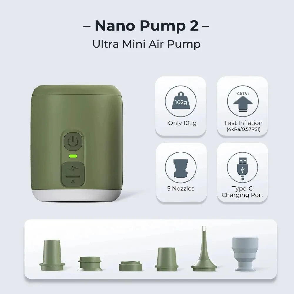 WESTTUNE Tiny Air Pump with Camping Lantern 4.5kPa Air Pump with Magnetic Design for Inflatable Air Mattress Sleeping Pads Daniel’s Outdoor Company