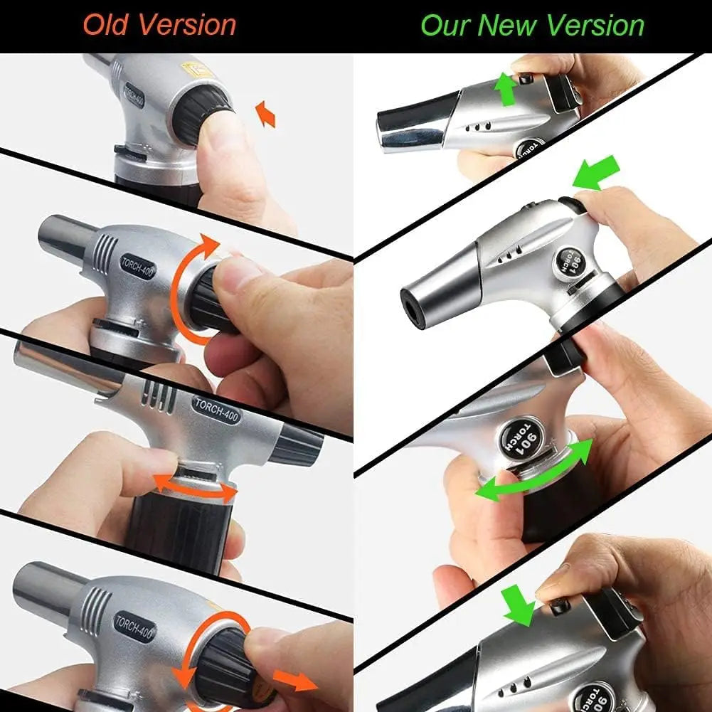 Adjustable Flame Refillable Kitchen Torch for Baking, BBQ, Brulee Creme, DIY Soldering - Butane Gas Not Included Daniel’s Outdoor Company