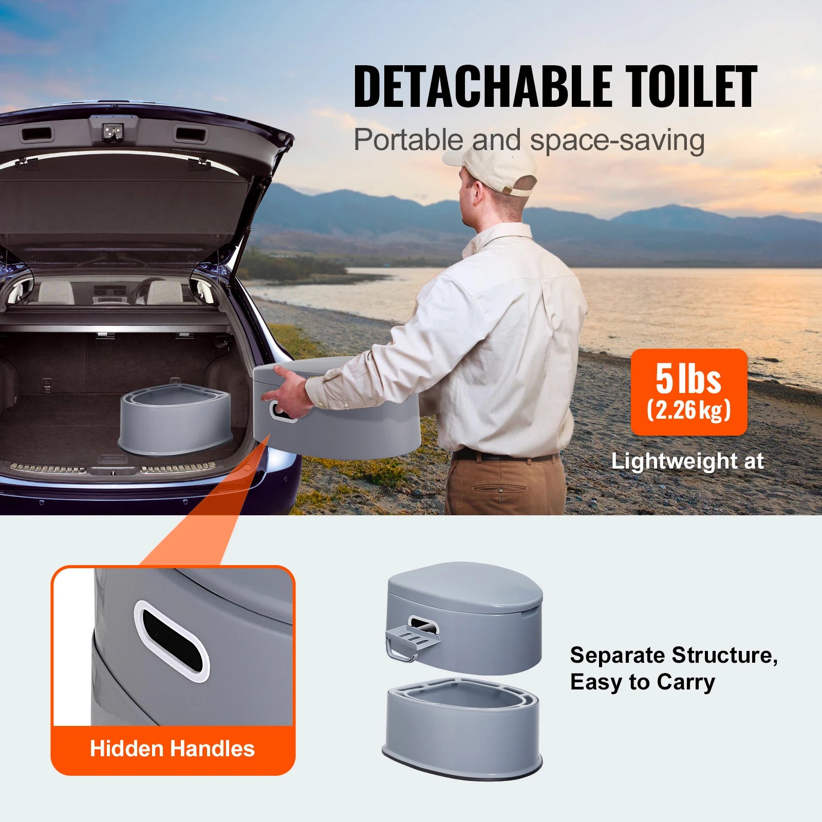 SucceBuy Portable Toilet for Camping Porta Potty with 1.3G Detachable Inner Bucket Travel Toilet for Outdoor Camping Travel Daniel’s Outdoor Company
