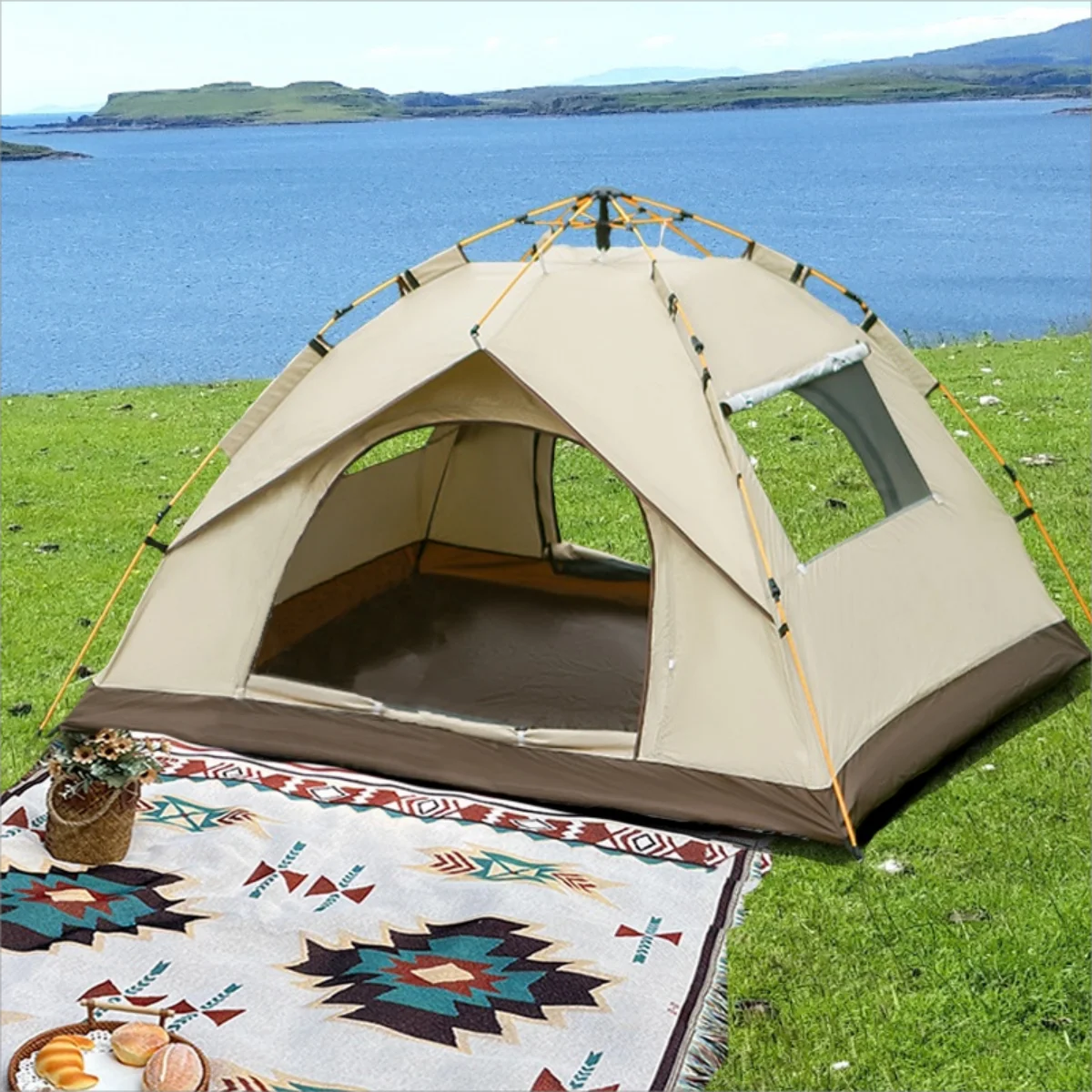 Outdoor shelter Sunshade Self-driving Travel Camping Tent Reactive outdoor Camping tent Two doors and two windows Daniel’s Outdoor Company