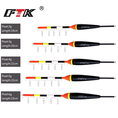 FTK 2g-6g Fishing Float Set 19-23cm 5pcs/pack Barguzinsky Professional Vertical Buoy Accessories Fishing Float Pesca Daniel’s Outdoor Company