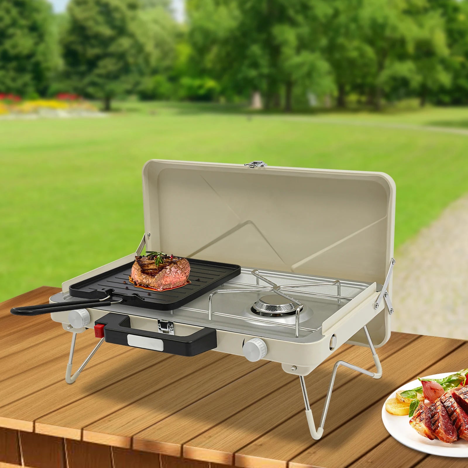 Camping Stove, 2-Burner Camping Stove, Portable Camping Stove for Outdoor Camping, Picnics, Hiking, Caravans, Motorhomes Daniel’s Outdoor Company