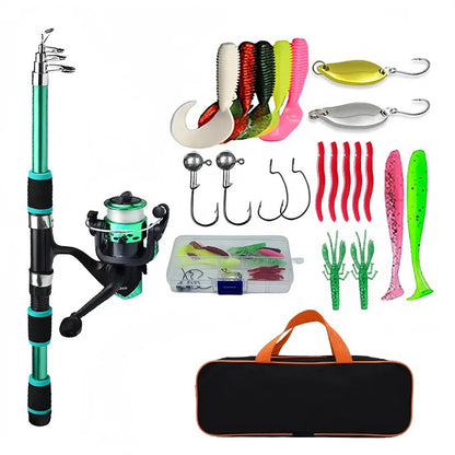 Fishing Pole Set Full Kits With Telescopic Fishing Rod And Spinning Reel Baits Hooks Travel Pole Set Daniel’s Outdoor Company