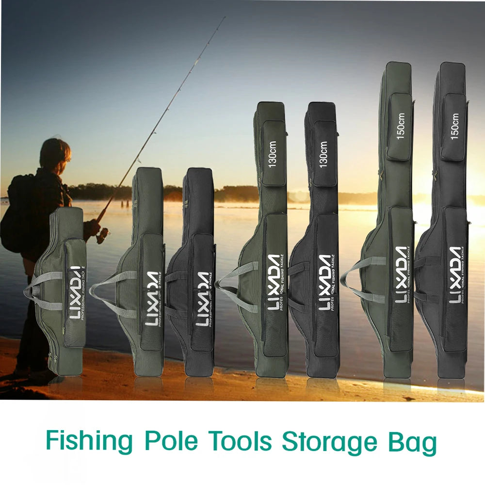 Lixada 100/130/150cm Fishing Bag Portable Folding Fishing Rod Reel Bag Fishing Tackle Carry Case Carrier Bag backpack fishing Daniel’s Outdoor Company