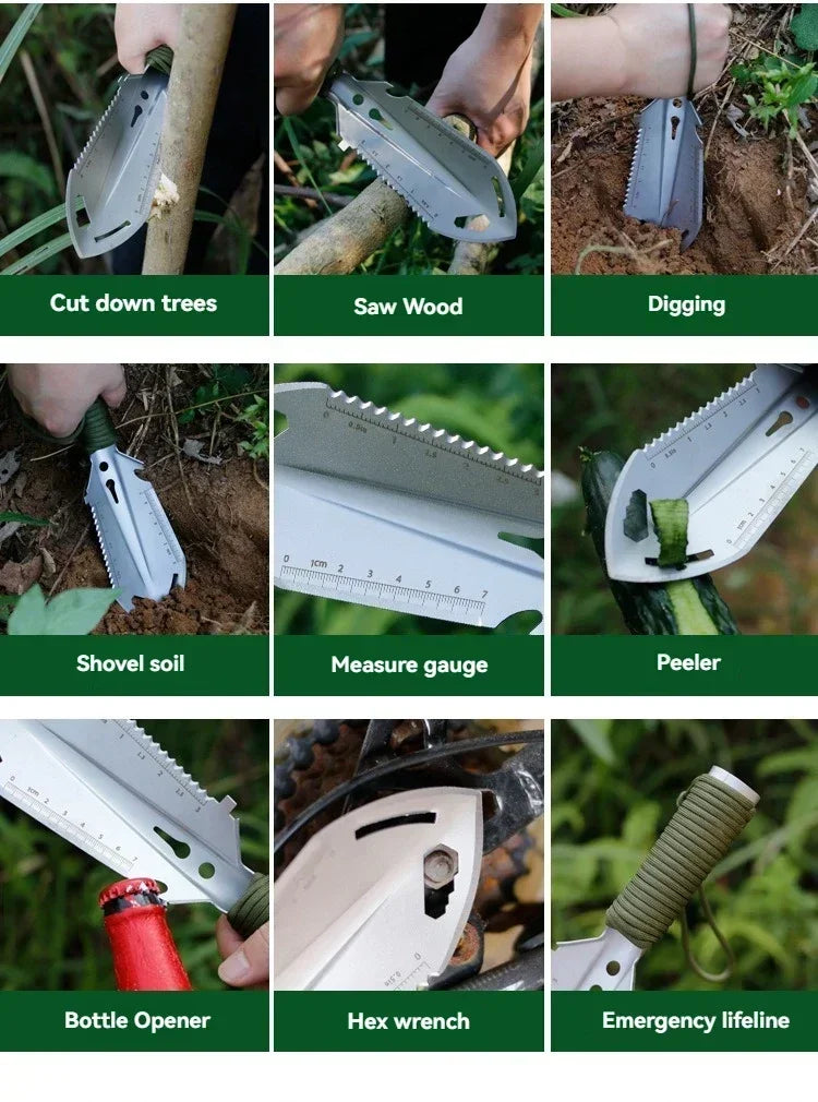 Portable Camping Hiking Traveling Pinic Shovel Multifunctional Ordnance Shovel Survival Outdoor Equipment Garden Tool Shovel Daniel’s Outdoor Company