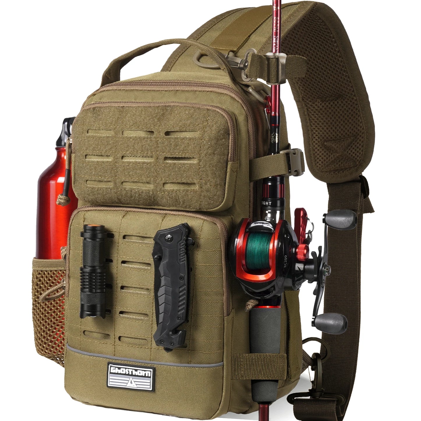 Fishing Backpack Tackle Sling Bag -Lightweight Sling Tackle Storage Bag- Fishing Backpack with Rod Holder gifts Daniel’s Outdoor Company