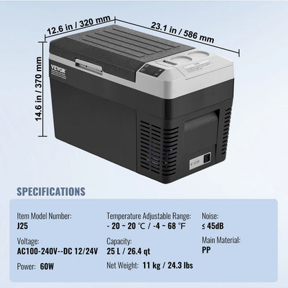 SucceBuy 8L to 75L Car Refrigerator Fridge Portable Icebox Single&Dual Zone w/Blue Tooth Temp Adjustable for Outdoor Camping RV Daniel’s Outdoor Company