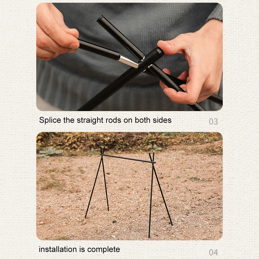 Foldable Camping Tripod Top Plate With Hanging Hole Camping Hanging Rack Top Plate High Strength Bending For BBQ Picnic Hiking Daniel’s Outdoor Company