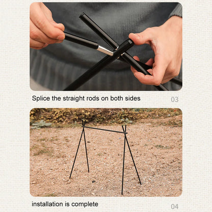 Foldable Camping Tripod Top Plate With Hanging Hole Camping Hanging Rack Top Plate High Strength Bending For BBQ Picnic Hiking Daniel’s Outdoor Company