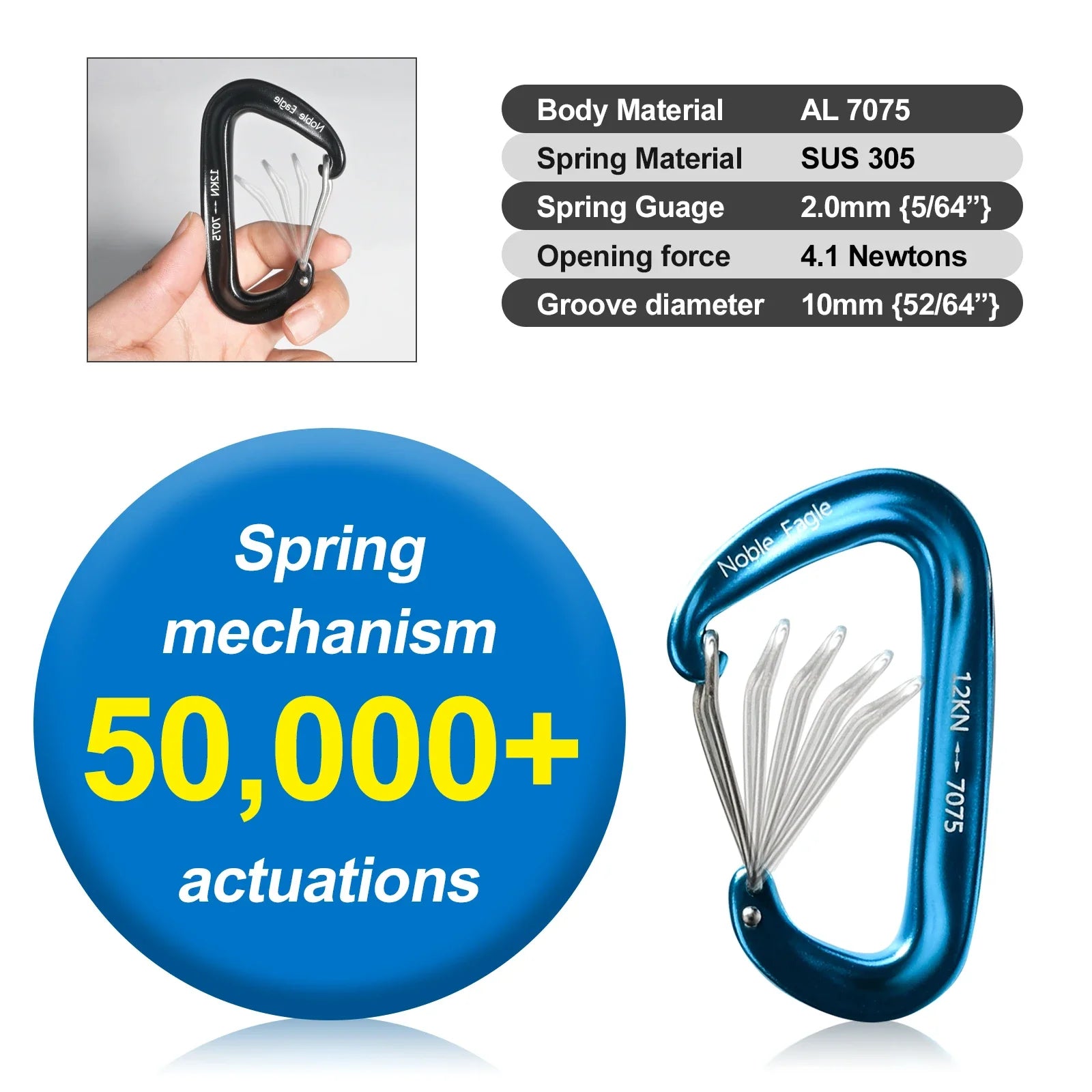 6PCS 12kN Aluminum D Ring Carabiners Heavy Duty Hook Lightweight Outdoor Camping Hiking Clips Buckle Set for Backpack Gear Daniel’s Outdoor Company