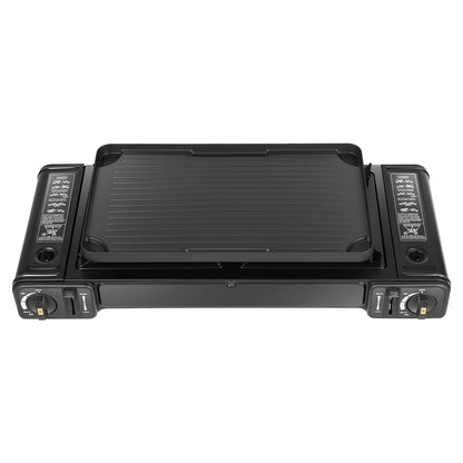 2500W Portable Camping Stove 2 Burners Camping Stove with Baking Tray&Portable Case use  Butane or LPG Home Application Outdoor Daniel’s Outdoor Company