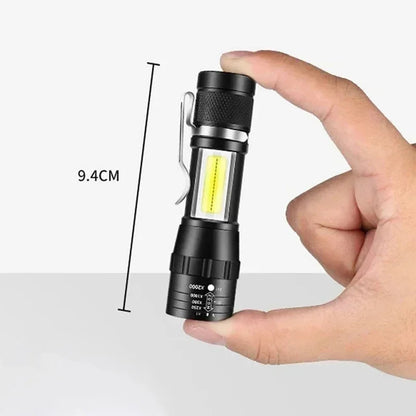 Portable Rechargeable LED Flashlight with Pen Clip Zoomable Waterproof Torch with Side Light Outdoor Camping Emergency Lantern - Daniel’s Outdoor Company