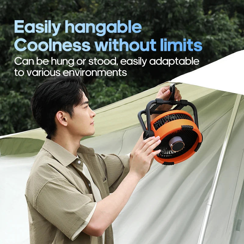 Portable 6 in 1 Outdoor Camping Fan 20000mAh Rechargeable Wireless Tent Ceiling Fan 4 Speed Adjustment LED Lighting Power Bank Daniel’s Outdoor Company