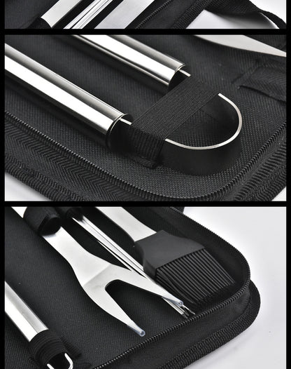 Stainless steel oven set barbecue combination tool outdoor BBQ barbecue set barbecue set storage portable cloth bag baking tool Daniel’s Outdoor Company