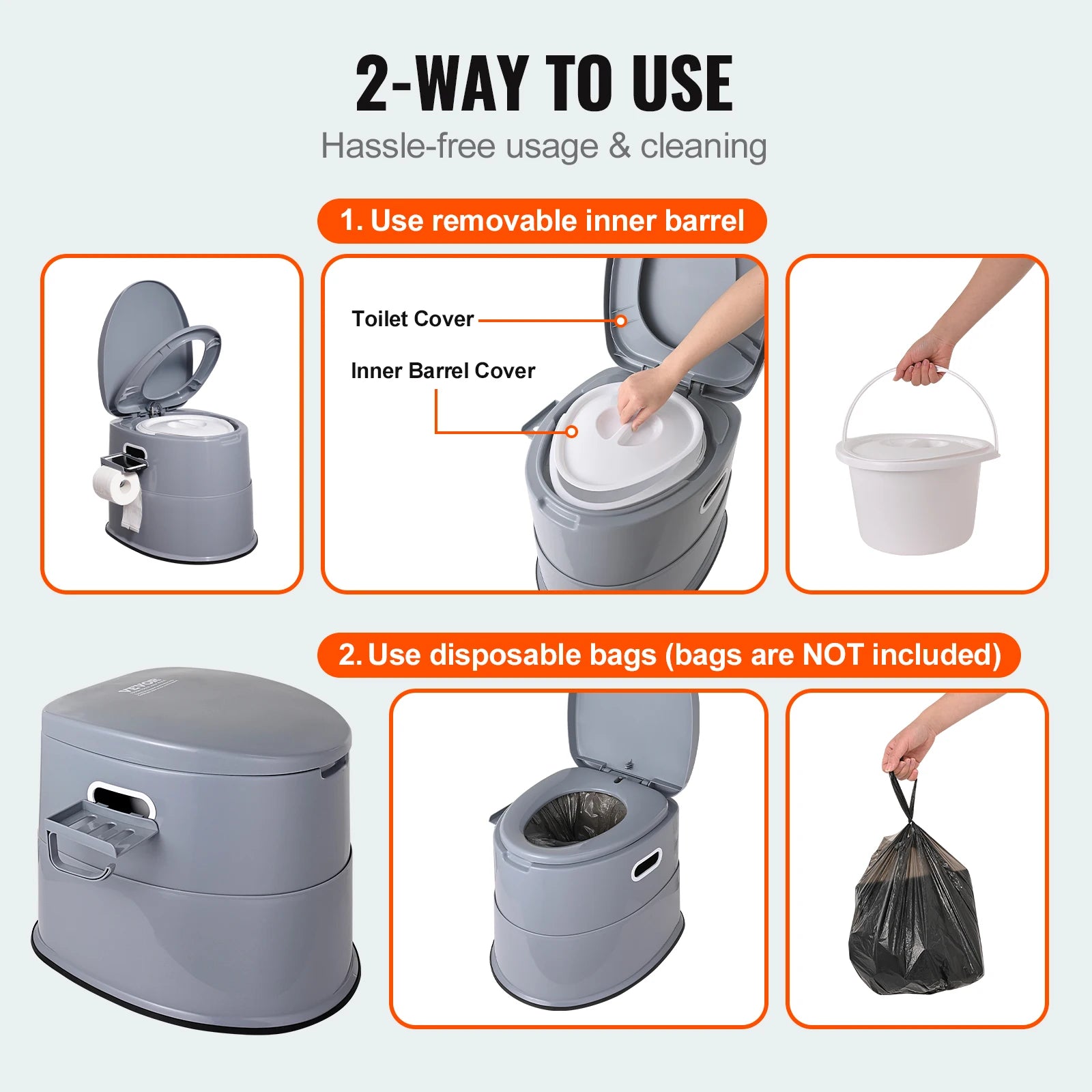 SucceBuy Portable Toilet for Camping Porta Potty with 1.3G Detachable Inner Bucket Travel Toilet for Outdoor Camping Travel Daniel’s Outdoor Company