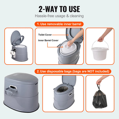 SucceBuy Portable Toilet for Camping Porta Potty with 1.3G Detachable Inner Bucket Travel Toilet for Outdoor Camping Travel Daniel’s Outdoor Company