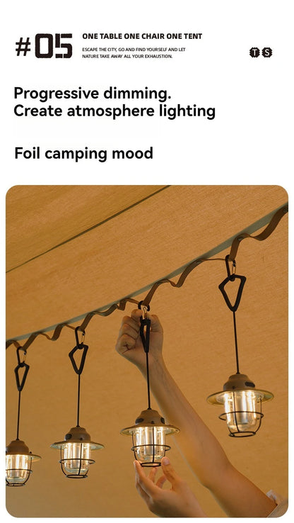 Shine Trip Outdoor Retro Smalldroplight, Campsite Lamp, Atmosphere Lamp, USB Charging Tent Light, LED Camping Hangling Lamp Daniel’s Outdoor Company