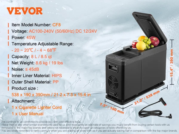 SucceBuy 8L to 75L Car Refrigerator Fridge Portable Icebox Single&Dual Zone w/Blue Tooth Temp Adjustable for Outdoor Camping RV Daniel’s Outdoor Company
