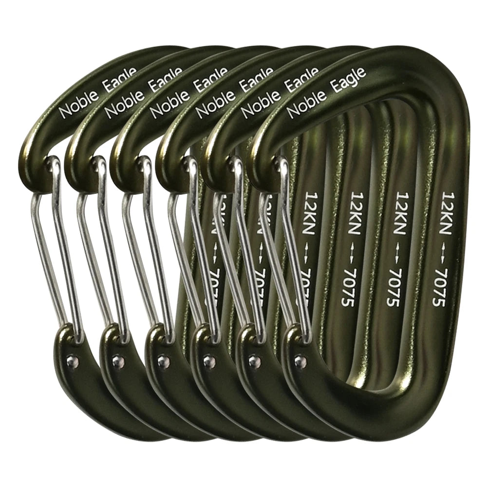 6PCS 12kN Aluminum D Ring Carabiners Heavy Duty Hook Lightweight Outdoor Camping Hiking Clips Buckle Set for Backpack Gear Daniel’s Outdoor Company