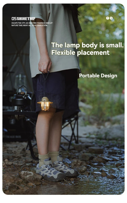 Shine Trip Outdoor Retro Smalldroplight, Campsite Lamp, Atmosphere Lamp, USB Charging Tent Light, LED Camping Hangling Lamp Daniel’s Outdoor Company