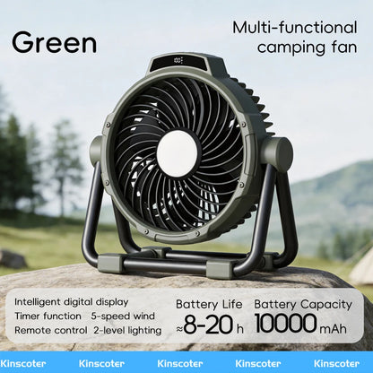 Portable 6 in 1 Outdoor Camping Fan 20000mAh Rechargeable Wireless Tent Ceiling Fan 4 Speed Adjustment LED Lighting Power Bank Daniel’s Outdoor Company