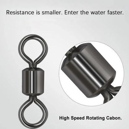 50Pcs Bearing Swivel Fishing Connector Stainless Steel Carp Snap Fishhook Lure Solid Ring Swivel Tackle Fishing Accessories Daniel’s Outdoor Company