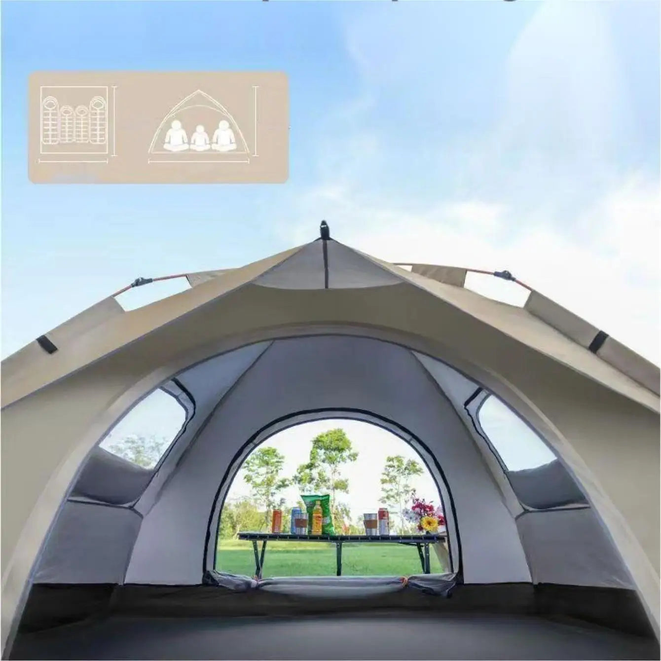 Outdoor shelter Sunshade Self-driving Travel Camping Tent Reactive outdoor Camping tent Two doors and two windows Daniel’s Outdoor Company