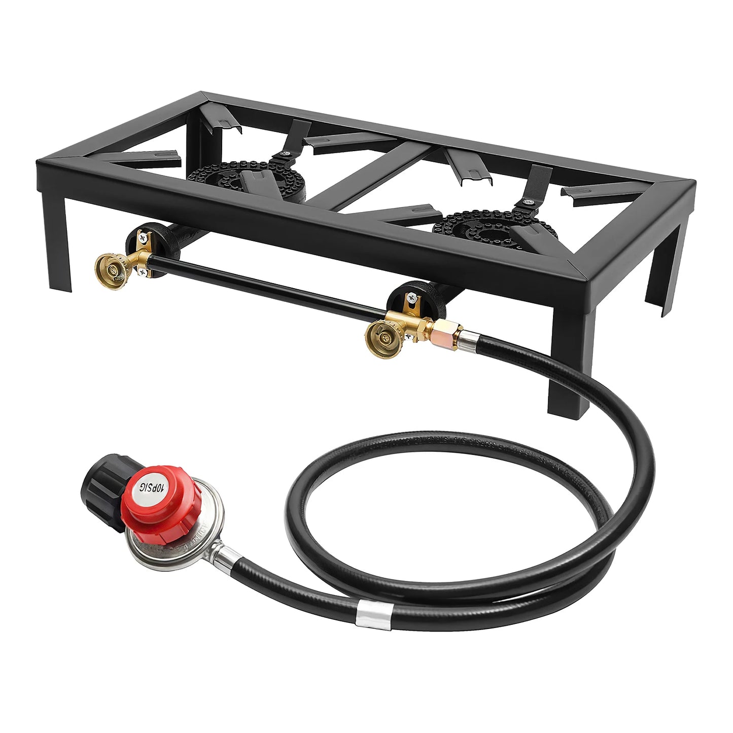 8000W Portable Double Burner Outdoor Gas Stove Propane Cooker with Adjustable 0-10Psi Regulator Hose for Patio Camping, BBQ Daniel’s Outdoor Company