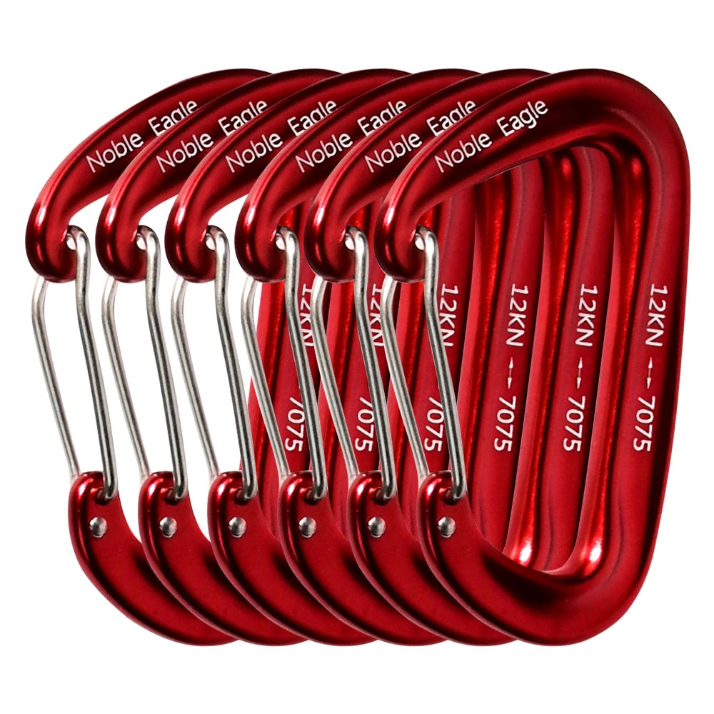 6PCS 12kN Aluminum D Ring Carabiners Heavy Duty Hook Lightweight Outdoor Camping Hiking Clips Buckle Set for Backpack Gear Daniel’s Outdoor Company