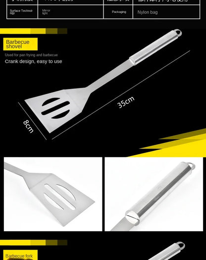 Stainless steel oven set barbecue combination tool outdoor BBQ barbecue set barbecue set storage portable cloth bag baking tool Daniel’s Outdoor Company