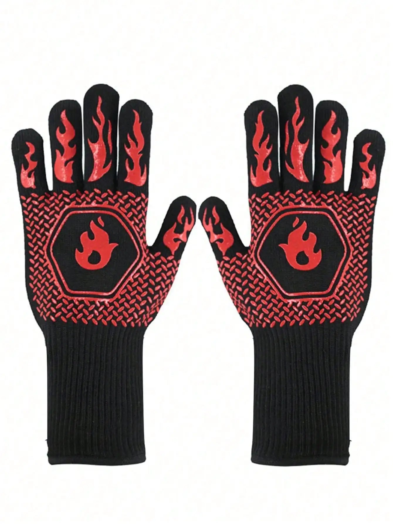 2PCS 500 Heat-insulating Resistant BBQ Gloves Fireplace Grilling Gloves Anti-scald Oven Glove for Ktichen Baking Grill Microwave Daniel’s Outdoor Company
