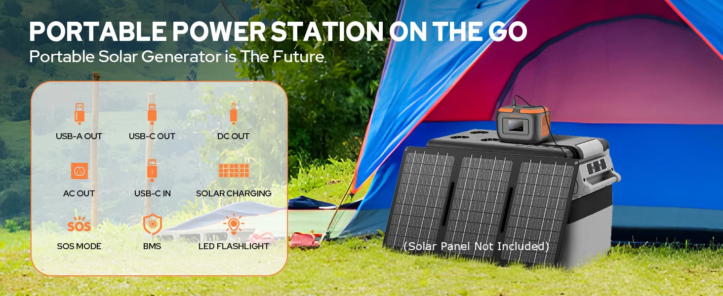 120W Portable Power Station 97.6Wh Power Bank with AC Outlet/USB C/LED Light for Outdoor Camping Home Use Van Life Adventure RV Daniel’s Outdoor Company